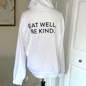 Super Soft and Comfy White Nashville “Eat Well, Be Kind” Hoodie